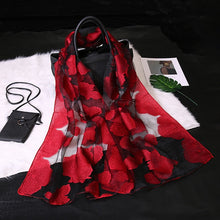 Load image into Gallery viewer, Silk Scarf Womens Summer Breeze Lightweight Sheer Wrap Organza Gauze Scarf S9076