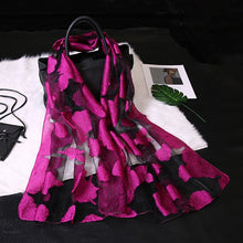 Load image into Gallery viewer, Silk Scarf Womens Summer Breeze Lightweight Sheer Wrap Organza Gauze Scarf S9076