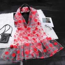 Load image into Gallery viewer, Silk Scarf Womens Summer Breeze Lightweight Sheer Wrap Organza Gauze Scarf S9076