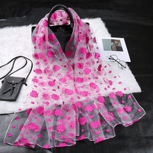 Load image into Gallery viewer, Silk Scarf Womens Summer Breeze Lightweight Sheer Wrap Organza Gauze Scarf S9076